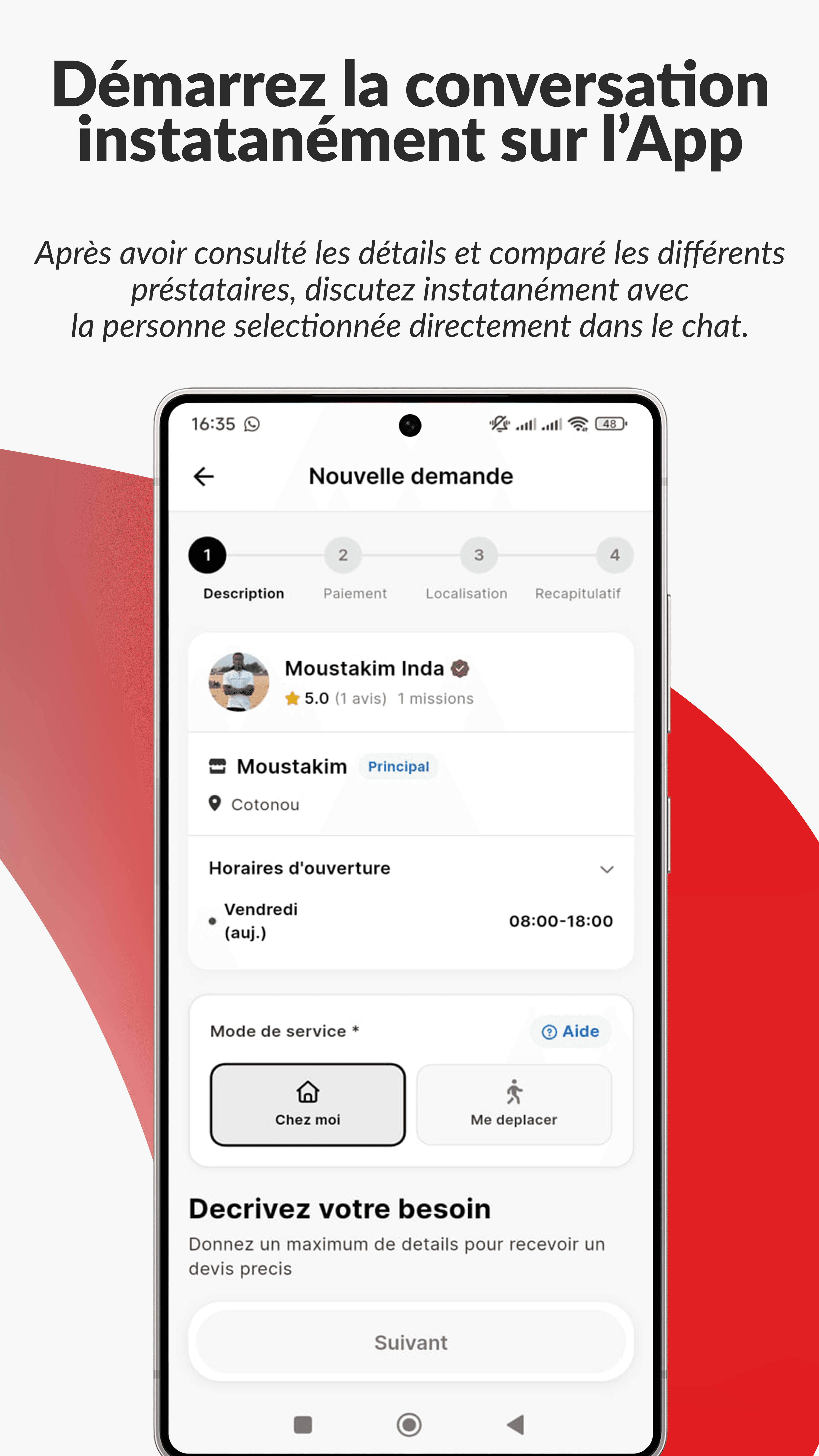 Start the conversation instantly